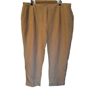 Jessica London Pants Size 24W Beige Linen Blend Women Pants NWOT